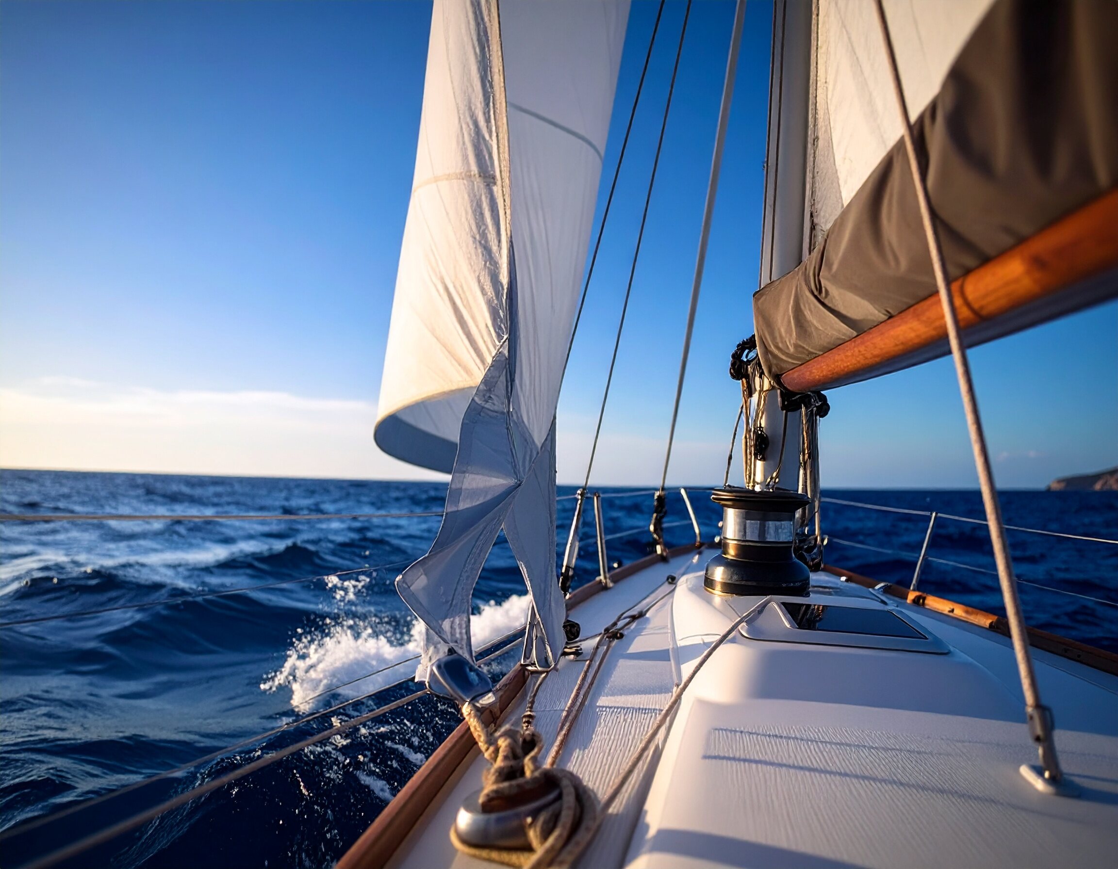A sailing boat on the ocean