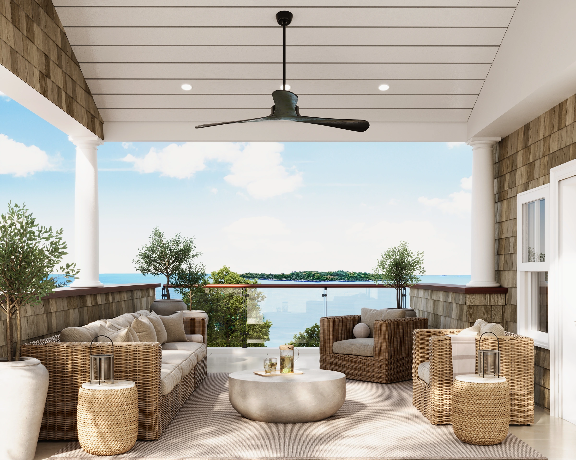 Rooftop terrace with ocean views