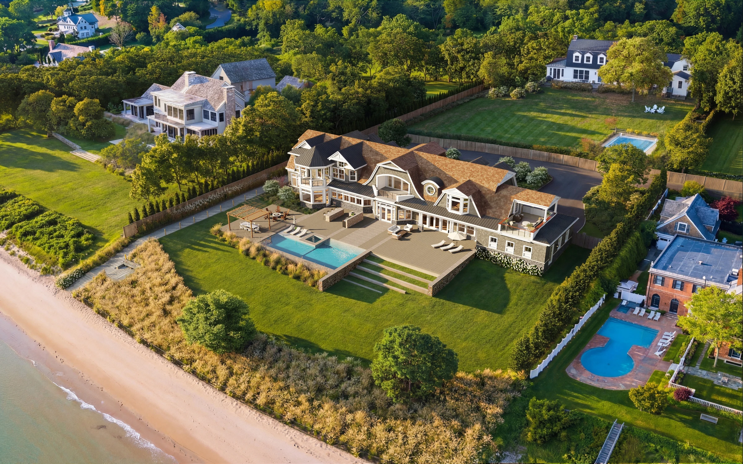Secluded coastal living with a private sandy beach